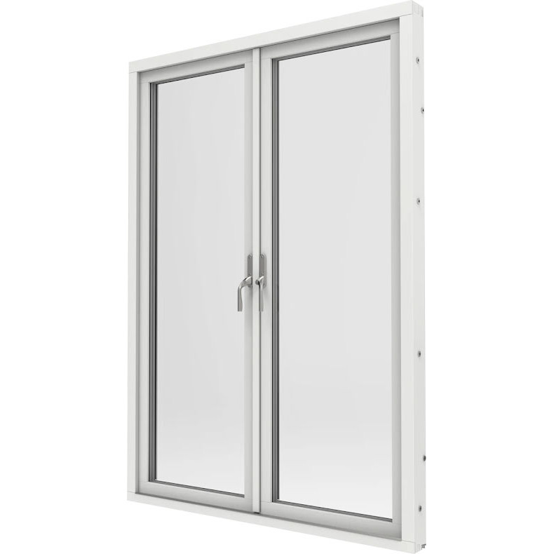 Helglasad Parfönsterdörr Elitfönster Original Trä 100 3-Glas Vitmålat Trä Express